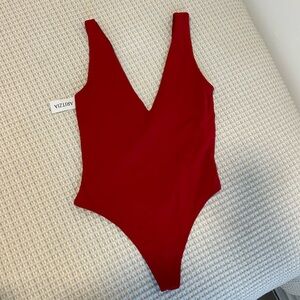 Aritzia Red Bodysuit